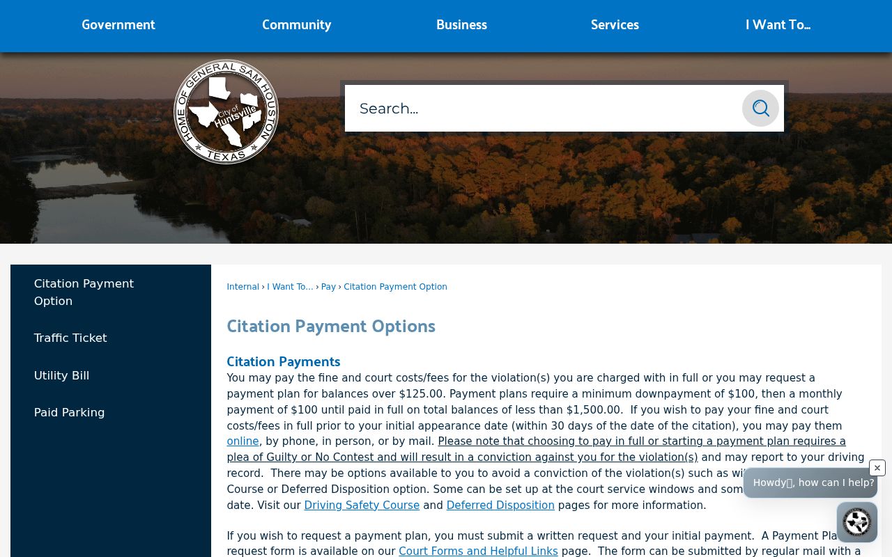 Walker County traffic warrant payment methods and Huntsville court conditions